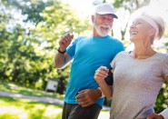 older couple exercising outside